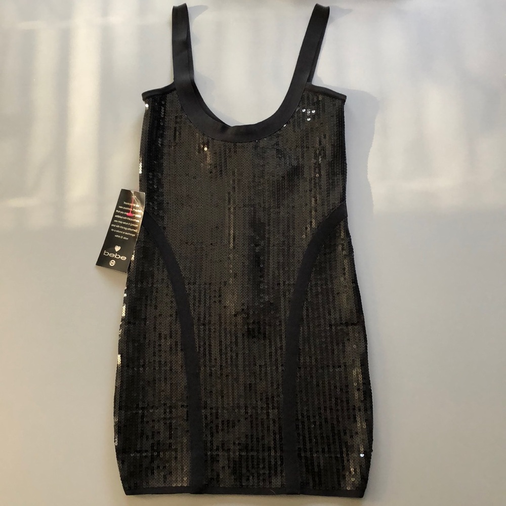 Black Sequin Bebe dress